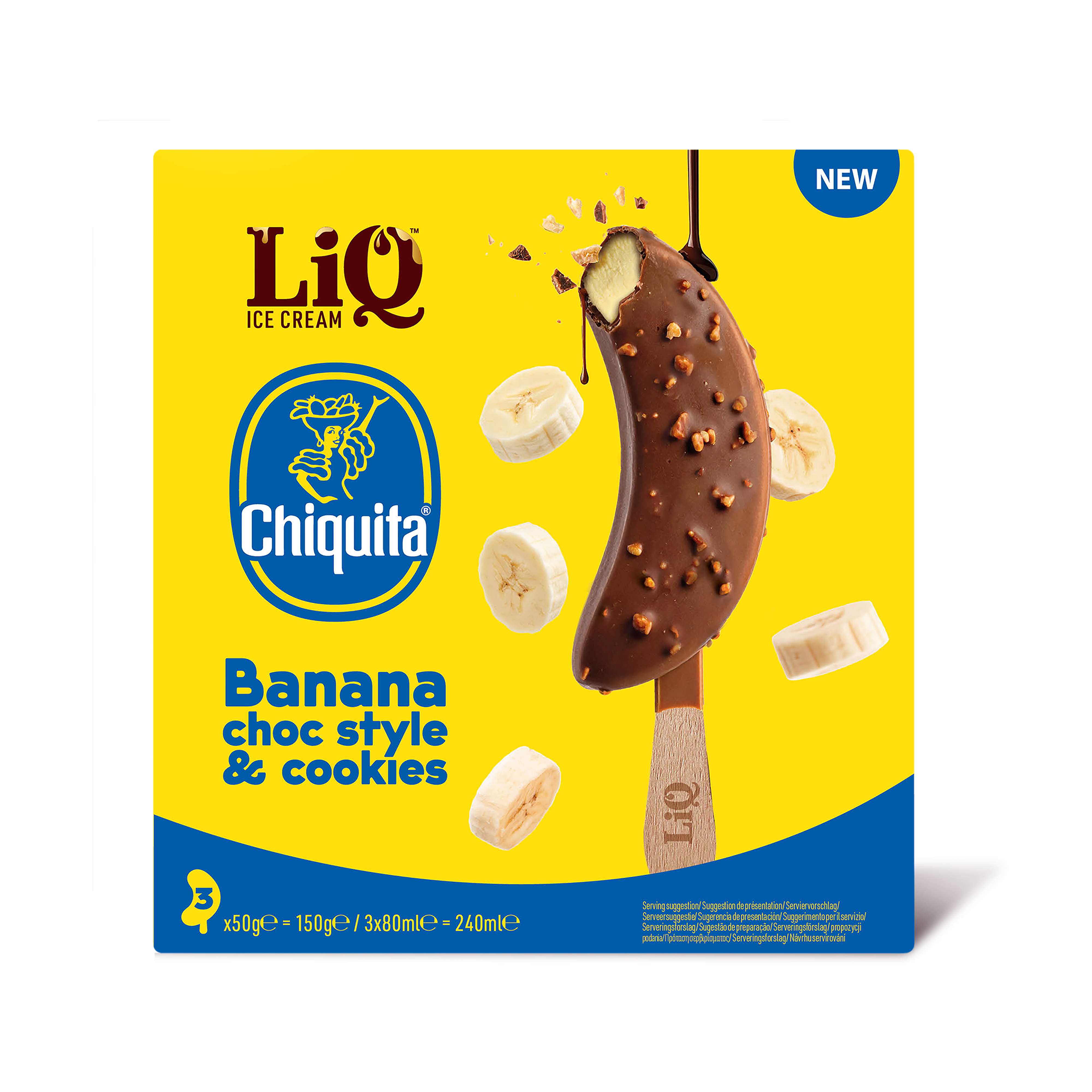 Chiquita bananenijs choc style en koekjes